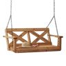 Backyard Discovery Farmhouse 55 in. 2-Person All Cedar Wood Outdoor Porch Patio Swing with Chains, Supports up to 600 lbs.