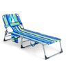 Costway Blue and Green Durability Stability Metal Outdoor Lounge Chair