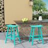 WESTIN OUTDOOR Franklin Turquoise 29 in. Plastic Outdoor Bar Stool (Set of 2)