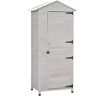 Outsunny 24.75 in. x 35.5 in. x 78.75 in. Grey Wooden Backyard Storage Shed