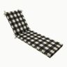 Pillow Perfect 23 x 30 Outdoor Chaise Lounge Cushion in Black/White Anderson