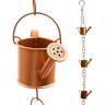 Trademark Innovations Rain Chain Copper Colored Watering Can Design for Gutters and Downspouts