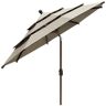 eliteShade 9 ft. 3-Tiers Market Umbrella Patio Umbrella with Ventilation and 5-Years Non-Fading in Antique Beige