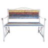 Alpine 46 in. L 2-Person White/Multi-Color Metal and Wooden Indoor/Outdoor Garden Bench