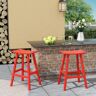 WESTIN OUTDOOR Franklin Red 29 in. Plastic Outdoor Bar Stool (Set of 2)