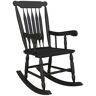 Outsunny Porch Rockers Black Poplar Wood Outdoor Rocking Chair