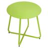 Dyiom Lime Green Outdoor Powder Coated Steel Round Side Table with Stability