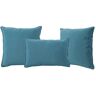 Noble House Benjamin Teal Lumbar and Square Outdoor Throw Pillow (3-Pack)