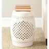 SAFAVIEH Quatrefoil Cream Ceramic Garden Stool