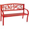 PLOW & HEARTH Cardinals 50 in. Red Metal Outdoor Bench