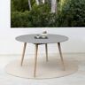Armen Living Sydney Light Eucalyptus Round Wood Outdoor Dining Table