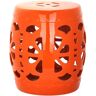 SAFAVIEH Stencil Blossom Orange Ceramic Garden Stool