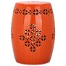 SAFAVIEH Quatrefoil Orange Ceramic Garden Stool