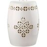 SAFAVIEH Quatrefoil Cream Ceramic Garden Stool