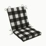 Pillow Perfect Buffalo Check 18 in. W x 3 in. H Deep Seat, 1 Piece Chair Cushion and Square Corners in Black/White Anderson