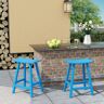 WESTIN OUTDOOR Franklin Pacific Blue 24 in. Plastic Outdoor Bar Stool (Set of 2)