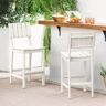 LUE BONA Clara and Chloe Indoor/Outdoor 3-Piece Plastic Bistro Set Plastic Table and Bistro Chairs in White