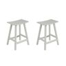 WESTIN OUTDOOR Franklin Sand 24 in. HDPE Plastic Backless Outdoor Patio Bar Stool (Set of 2)