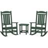 POLYWOOD Presidential Green 3-Piece Plastic Patio Conversation Set