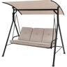 Costway 3-Person Hammock Chair Patio Porch Swing with Adjustable Canopy, Removable Cushion