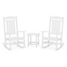 POLYWOOD Presidential White 3-Piece Plastic Patio Conversation Set