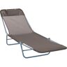 Outsunny Brown Metal Adjustable Outdoor Chaise Lounge