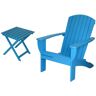 RSI Teal Cedar Extra Wide Adirondack Chair with Built-In Bottle Opener and Matching Folding Table