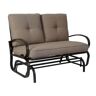 KOZYARD Wrought Iron Rocking Love Seats Glider Swing Bench/Rocker for Patio, Yard with Soft Cushion and Sturdy Frame (Beige)