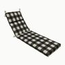Pillow Perfect 21 x 28.5 Outdoor Chaise Lounge Cushion in Black/White Anderson