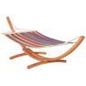 Outsunny 5 ft. Multi-Color Wooden Camping Hammock Bed with Stand