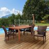 Amazonia Bonita 7-Piece Eucalyptus/Wicker Rectangular Patio Dining Set