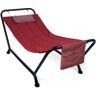 Best Choice Products 7.3 ft. Outdoor Patio Hammock Bed with Stand, Pillow, Storage Pockets, 500 lbs. Weight Capacity in Red