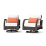 RST BRANDS Barcelo Wicker Motion Outdoor Lounge Chair with Sunbrella Cast Coral Cushions (2-Pack)