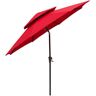 FLAME&SHADE 9 ft. Double Top Aluminum Market Tilt Patio Umbrella for Outdoor in Red Solution Dyed Polyester