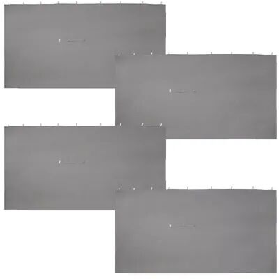 SUNNYDAZE DECOR Sunnydaze 4-Piece 10 x 13 ft Polyester Gazebo Sidewall Curtain Set - Gray, Grey