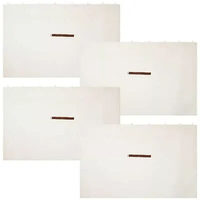SUNNYDAZE DECOR Sunnydaze 4-Piece 10 x 10 ft Polyester Gazebo Sidewall Curtain Set - Cream, Beige