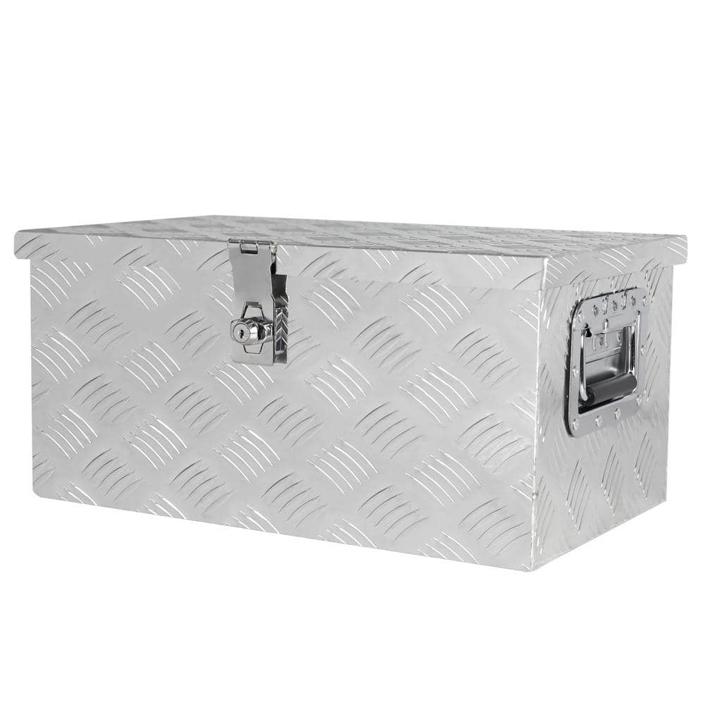 PARASOLAR 9 Gal. Aluminum Deck Box, Tool Box with Lock Side Handle and Keys