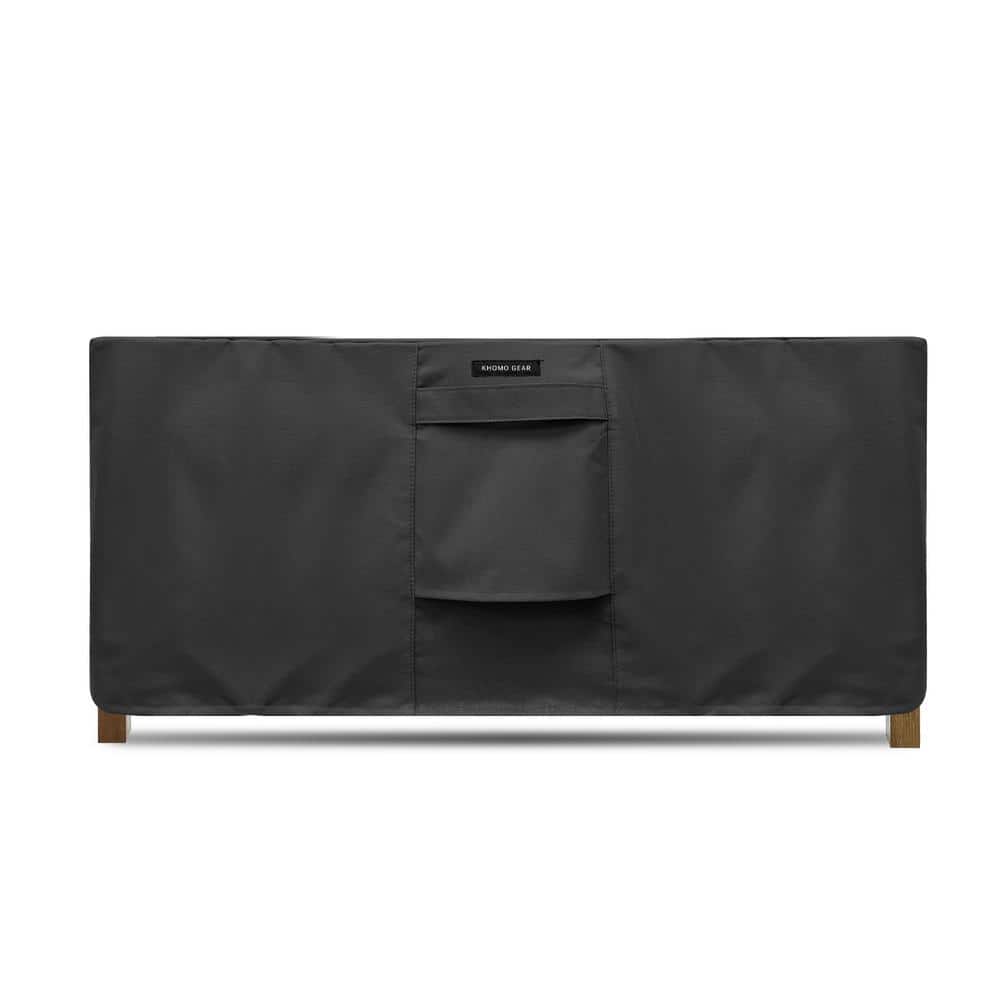KHOMO GEAR 28 in. x 17 in. x 22 in. Black Rectangular Coffee Table/Ottoman Weatherproof Outdoor Patio Protector Cover