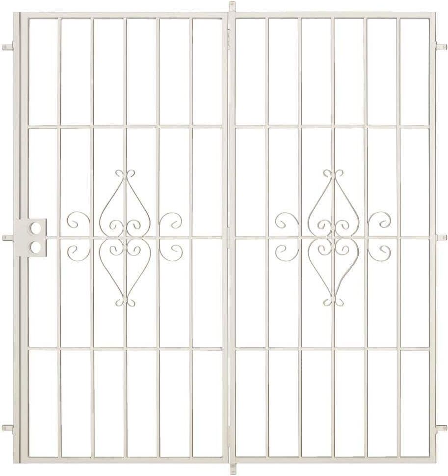 Unique Su Casa 60 in. x 80 in. Navajo White Projection Mount Outswing Steel Patio Security Door with No Screen