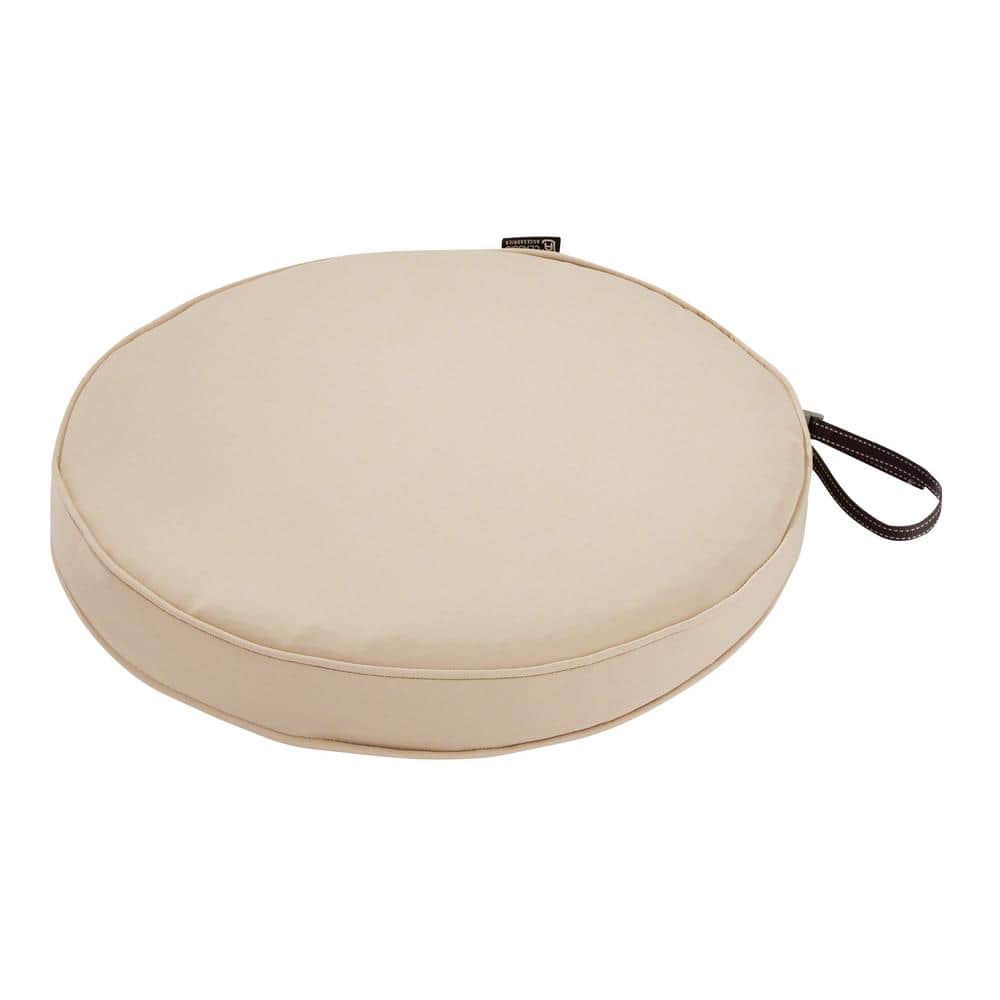 Classic Accessories Montlake Fade Safe Antique Beige 18 in. Round Outdoor Seat Cushion