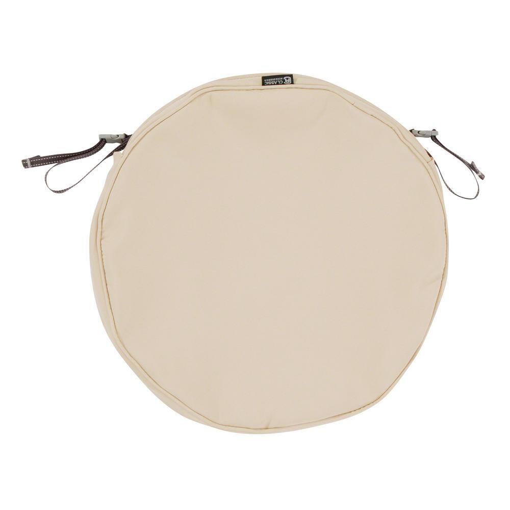 Classic Accessories Montlake Fade Safe Antique Beige 18 in. Round Outdoor Seat Cushion Cover
