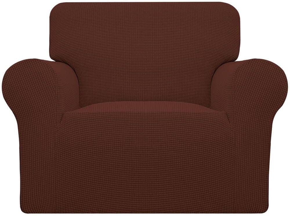 Dyiom Stretch Chair Sofa Slipcover 1-Piece Couch Sofa Cover Furniture Protector Soft with Elastic Bottom Chair, Coffee