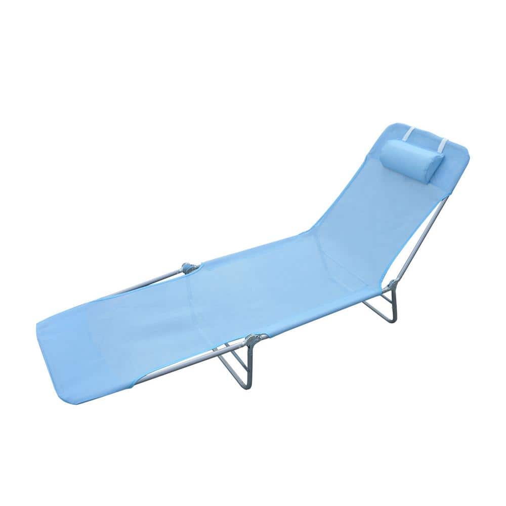 Outsunny Outdoor Folding Chaise Lounge Sun Recliner Beach Patio Lightweight Chair with Sturdy Durable Frame, Blue