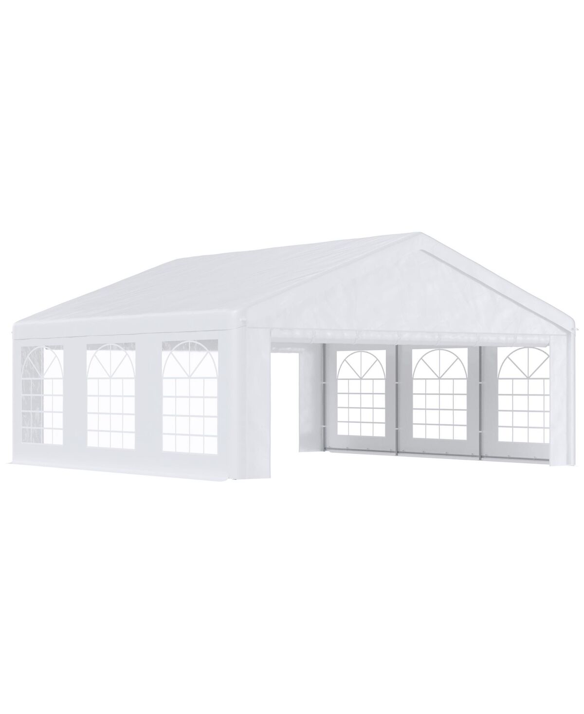 Outsunny 20' x 20' Heavy Duty Party Tent & Carport with Removable Sidewalls and 2 Doors, Outdoor Canopy Tent Sun Shade Shelter, for Parties, Wedding,