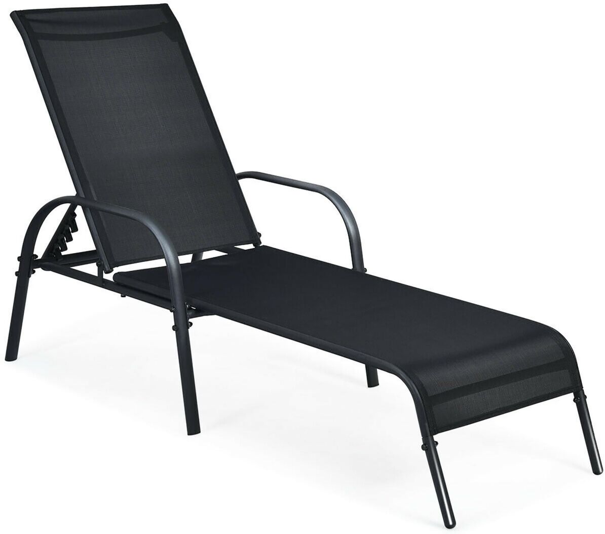 Costway Patio Chaise Lounge Outdoor Folding Recliner Chair - Black