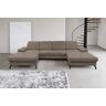 WERK2 Wohnlandschaft »Slavio U-Form«, Modernes U-Sofa mit Schlaffunktion, Bettkasten, Kopfteile verstellbar  Beige  B/H/T: 348 cm x 97 cm x 184 cm Beige