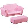 HOMCOM Kindersessel mit Fußhocker  Rosa Kindercouch & Hocker, Bequemes Sofa Sessel Set, 83x42x41cm  Aosom.de