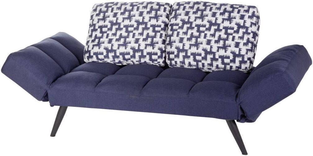 Ondega Schlafsofa mit Kissen Rolo Blau Webstoff