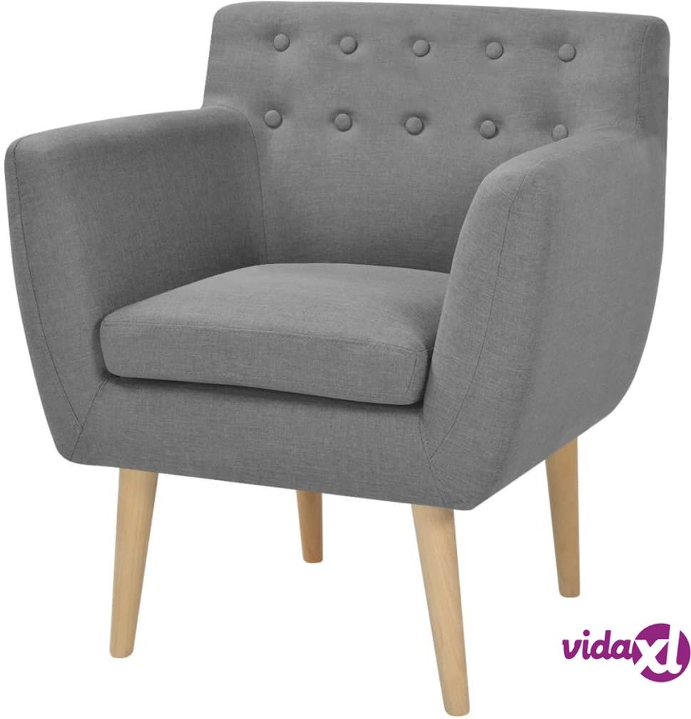 vidaXL Armchair Light Grey Fabric