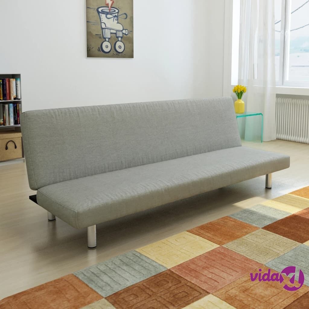 vidaXL Sofa Bed Grey Polyester